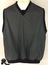 Vintage Jantzen Size Medium Black Mini Plaid Sleeveless Golf Casual Sweater Vest