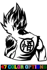 Vinyl Decal Truck Car Sticker Laptop - Dragon Ball Z Super Saiyan Goku Back