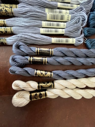 Big Lot Embroidery Thread Floss Grays Blue Ecru DMC Cotton Perle - Picture 6 of 6