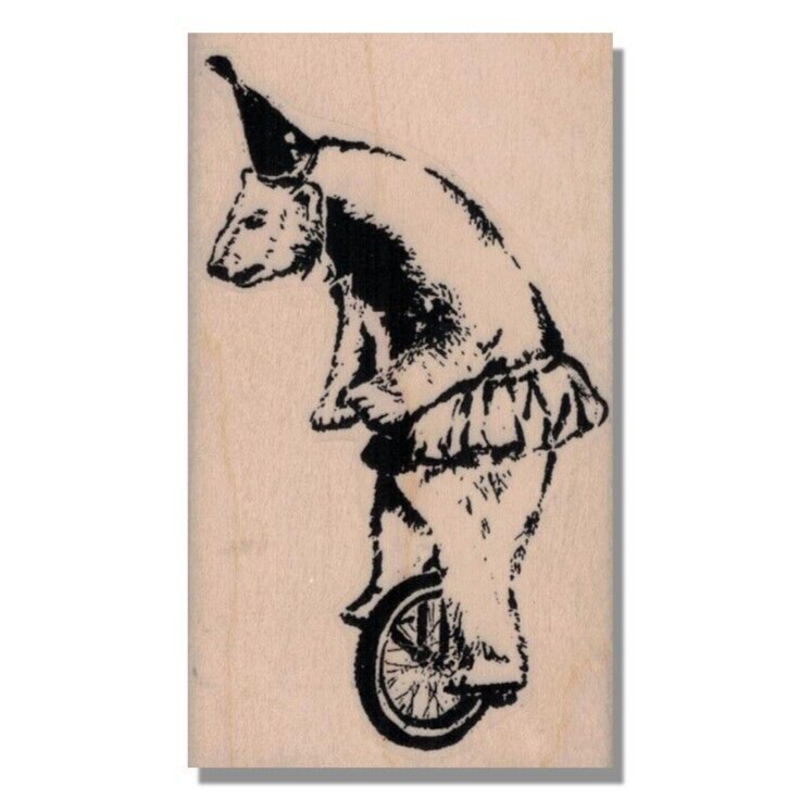 BANKSY Circus Bear, RUBBER STAMP, Party, Animal, Riding
