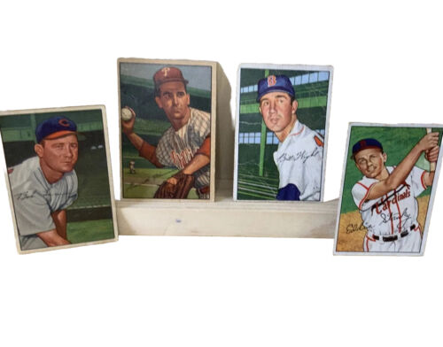 Bowman 1952 lote pequeño de 4 tarjetas de béisbol paquete de 1 corte - Imagen 1 de 24
