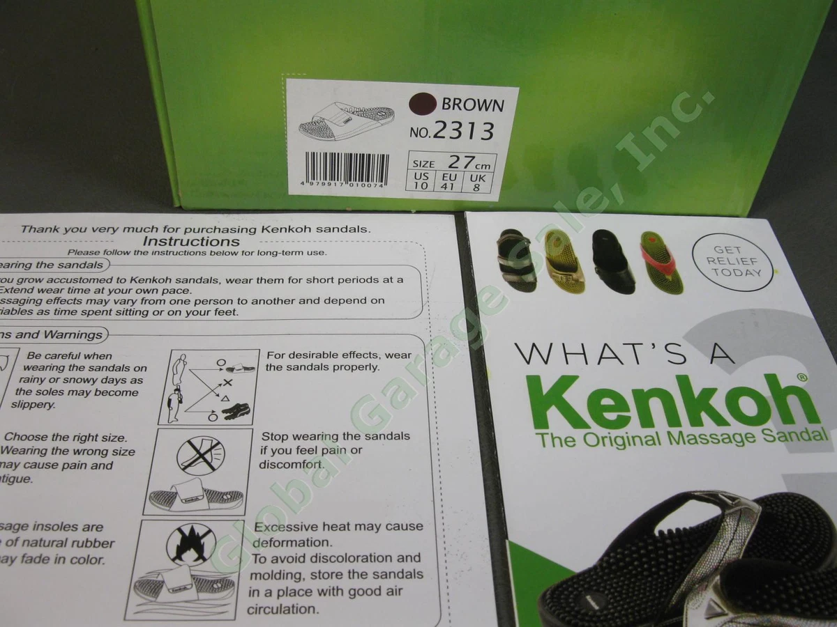 Kenkoh Soul Japanese Massage Sandals Brown Men Unisex US Women 10 EU 41 UK 8 NR