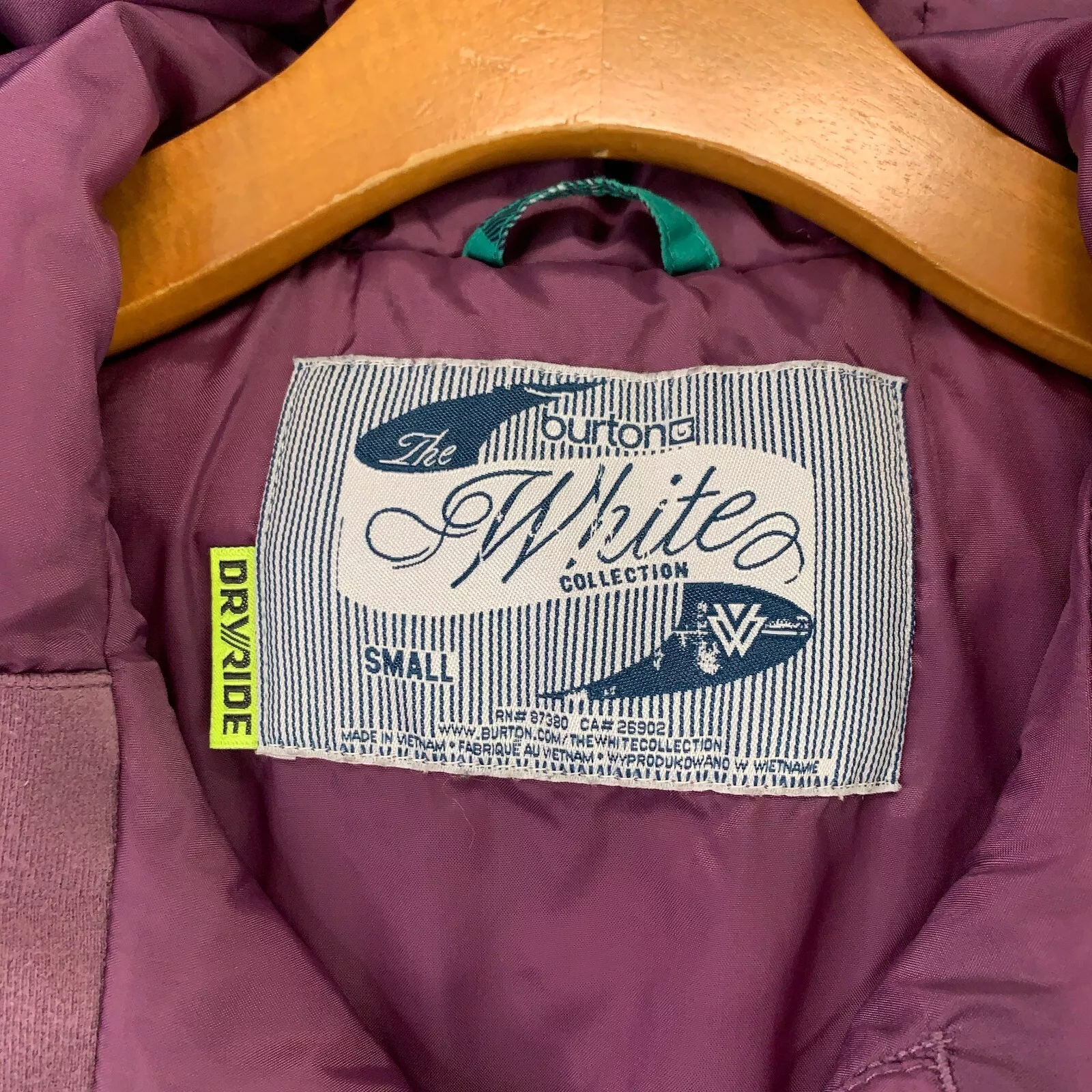 burton dryride white collection snowboard ski mountain jacket