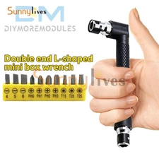 Dual Head L-shaped Socket Wrench 1/4" 6.35mm Screwdriver Bits Kit Bit Drill Set
