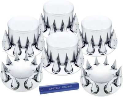 United Pacific 10307 Chrome Dome Cover Combo Kit w/ 33mm Thread Spike Nut Cover