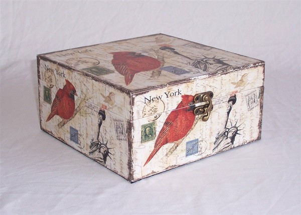 511 Massivholz Box Mit Leinenoptik Schatzkiste Holzkiste Holzbox Ca 21X21X11 Cm-image