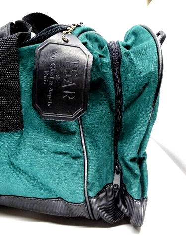 NEW! TSAR Van Cleef & Arpel VIP Teal Canvas & Plastic Duffle Bag w/ Side Section - Picture 3 of 7