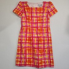 1990s Vintage Orange Pink Dress medium womens size 6 Jessica Howard