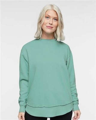 LAT Women's Weekend Fleece Crewneck Sweatshirt - 3525 - Saltwater - L- (LOC OFF)