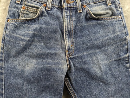 Vintage Levis 517 Herrenjeans 30 x 28 blau Bootcut orangefarbenes Etikett 90er verblasst hergestellt in den USA LESEN - Bild 18 von 21