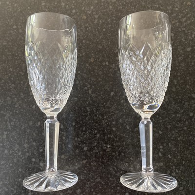 Tyrone Kristall - Alana Muster? - 2 unbenutzte Weingläser 18 cm hoch. 125ml