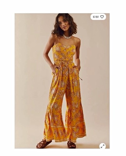 Free People Little of Your Love Jumpsuit in Marigold Combo