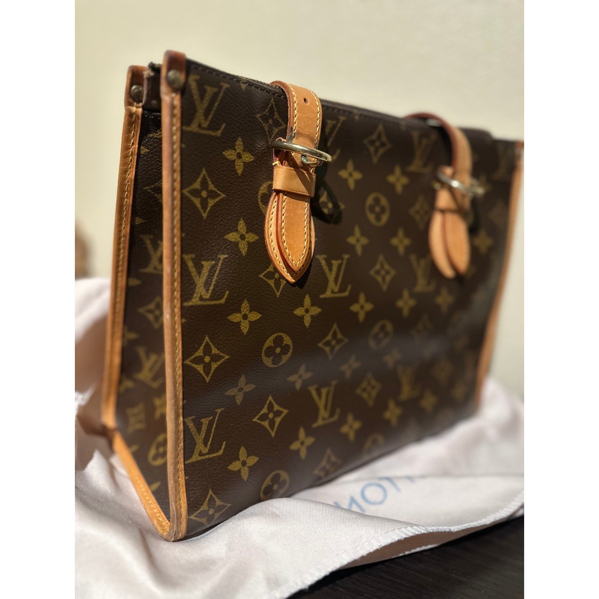 Louis Vuitton Popincourt Haut Monogram Canvas Shoulder Bag Brown