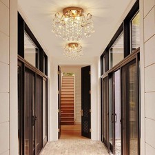 Small Gold Crystal Chandelier Three Light G9 Modern Design