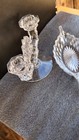 2-pc Fostoria American Pattern Cubist 2-armed Candle Holder and Candy Dish — photo 4