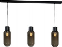 HäNgeleuchte HäNgelampe Schwarz Glas Metall 3-Flammig 130 Cm Breit E27 Esstisch
