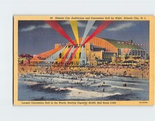 Postcard Auditorium and Convention Hall by Night Atlantic City New Jersey USA