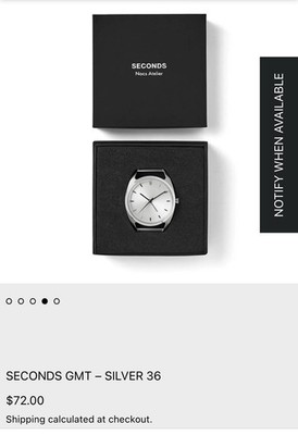 Swiss Made Nocs Atelier Seconds GMT Watch Sapphire Crystal 36mm