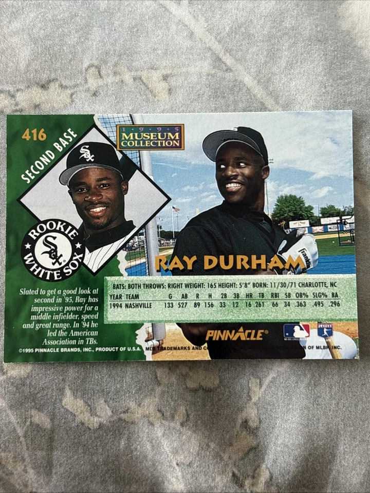 Pinnacle Museum Collection 1995 #416 Ray Durham correo raro en comercio de canje Foto 2 de 2