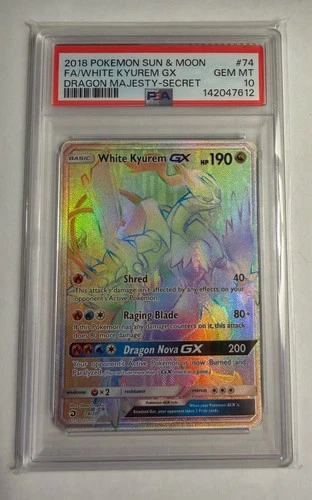 White Kyurem GX - Dragon Majesty - 74/70 Secret Rare - PSA 10 - Pokemon