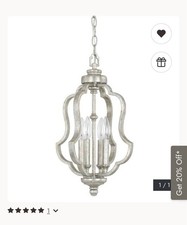 Capital Lighting Blair 4-Light Dimmable Foyer Light Antique Silver 9894AS