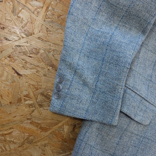 Harris Tweed Wool Blazer Blue Casual Preppy Oldmoney Vintage 50 - Picture 4 of 11