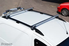 Roof Rails BLACK + Cross Bars SILVER For Ford Transit Tourneo Connect 02-14 LWB