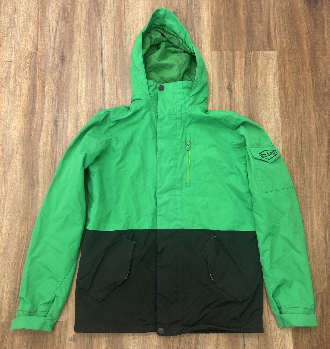 Burton Dryride Snowboarding Skiing Hooded Jacket Men's Green Sz S