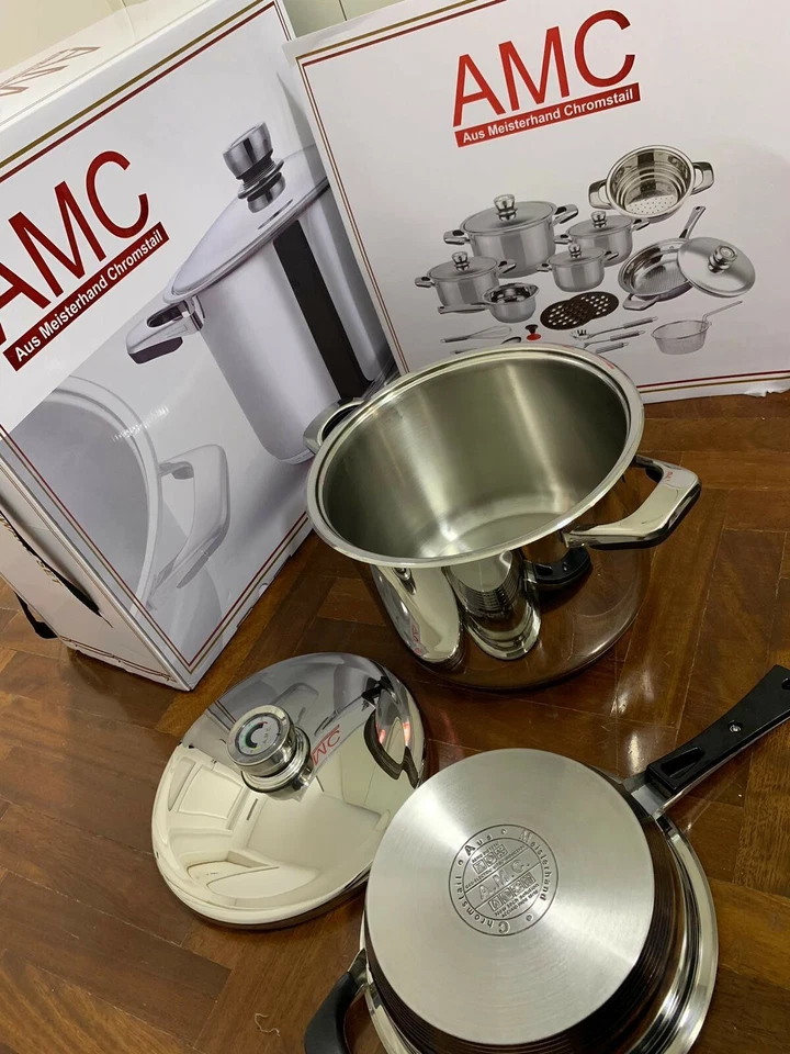 AMC PENTOLE padelle tegami a induzione 23 Pz + Set Coltelli 6 pz IN OMAGGIO - Immagine 2 di 3