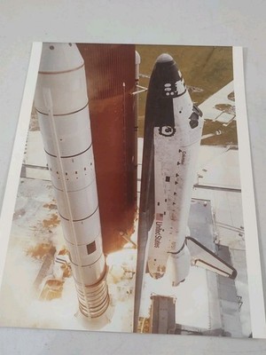 RARE Official NASA Space Shuttle Launch Kodak Paper Photo STS-4 Blue Stamps 1982