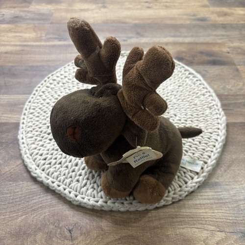 Wishpets brauner Elch Plüsch Rassel 9 Zoll Stofftier