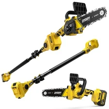 2-in-1 Brushless Pole Saw & Mini Chainsaw, IMOUMLIVE 8"Cordless Power Pole Saw,