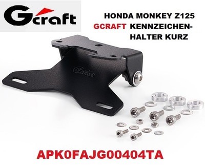 HONDA MONKEY Z125 125 KENNZEICHEN HALTER G-CRAFT APK0FAJG00404TA GRATIS VERSAND