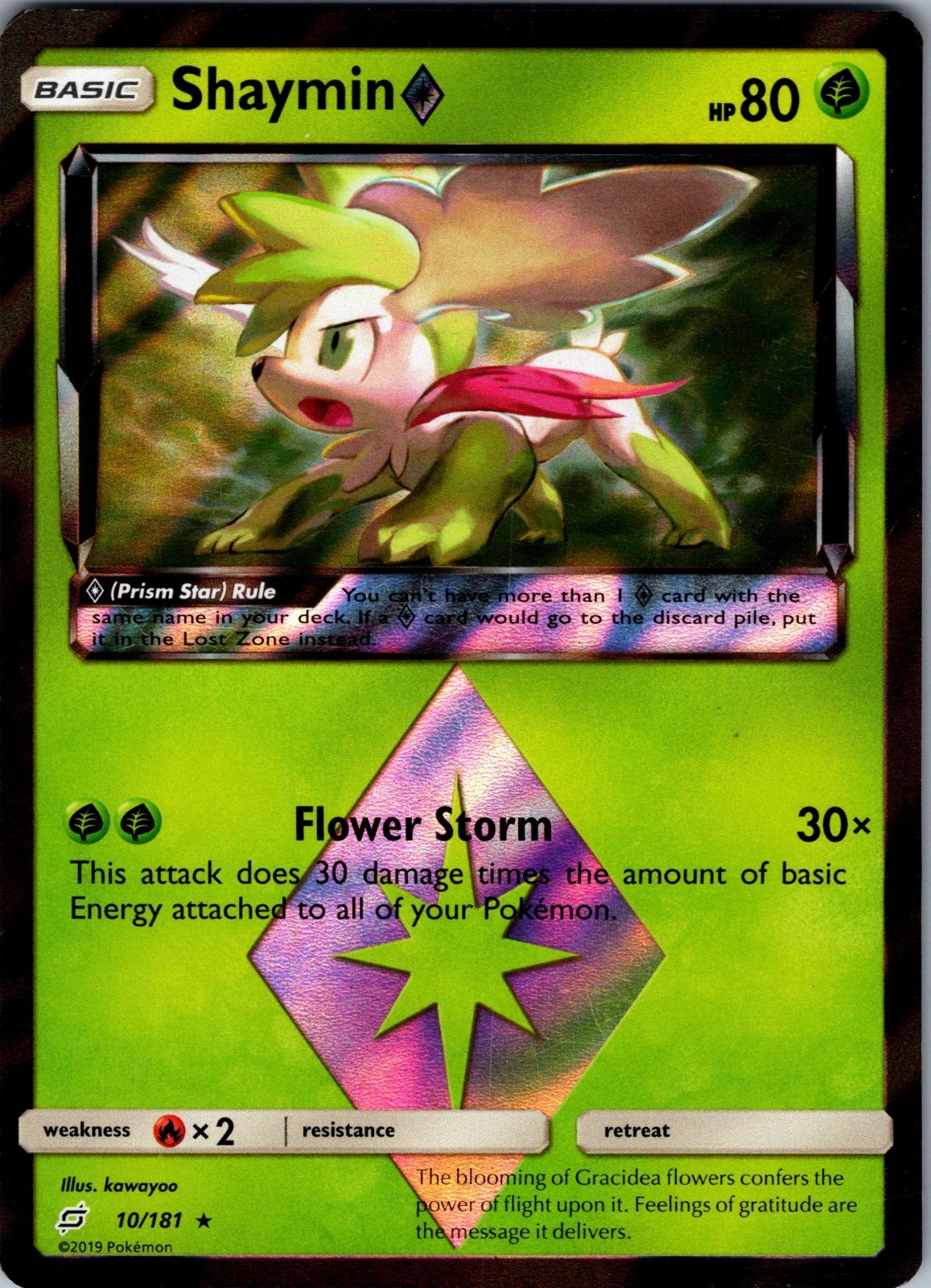 Pokémon Shaymin Prism Star 10/181 Team Up Holo Rare Prism Card