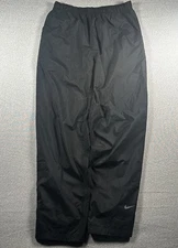 Y2K Nike Rain Pants Men’s L Black Storm Fit Waterproof Windproof Ankle Zip Baggy