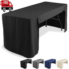 6 Foot Fitted Table Cover with Open Back for Trade Show Banquet DJ Table Cloth