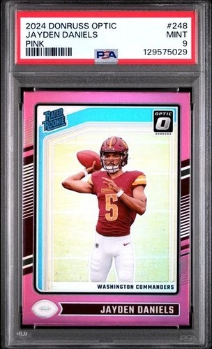 2024 PANINI DONRUSS OPTIC JAYDEN DANIELS #248 PINK PSA 9