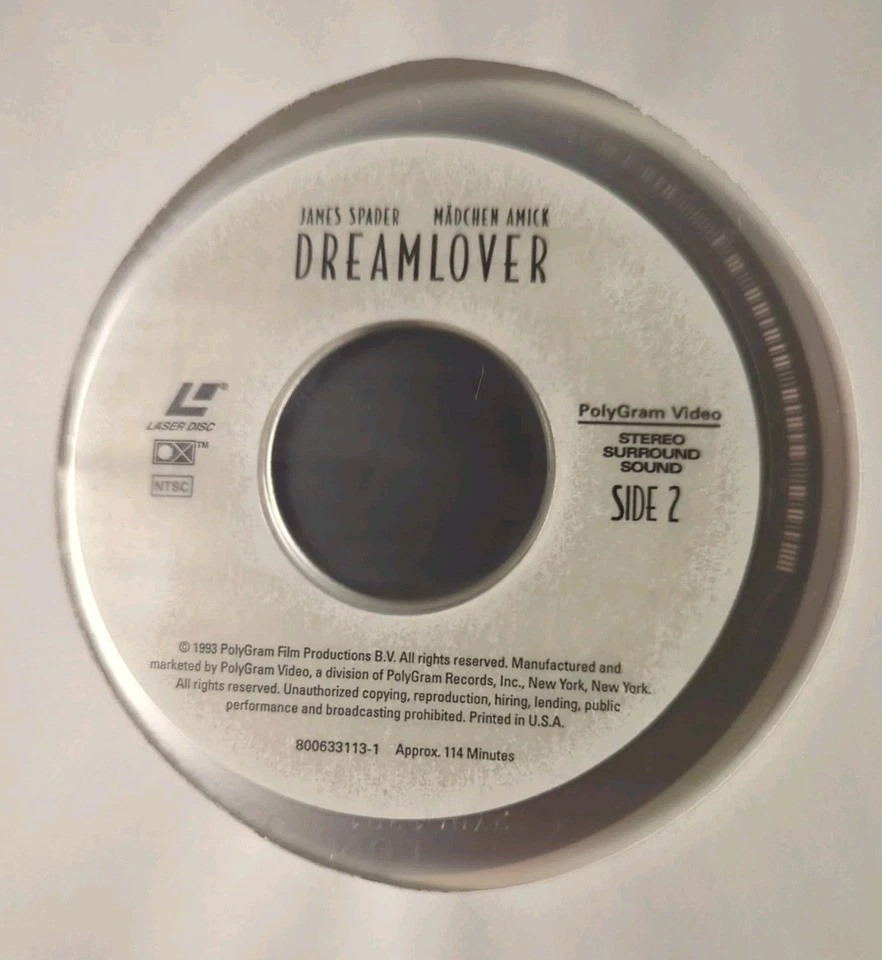 DREAMLOVER Laserdisc LD (Widescreen, 1993) James Spader Madchen Amick VG+ fr/shp - Image 3 of 4