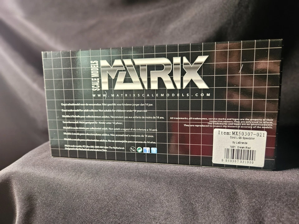 Matrix 1931 Cord L-29 Speedster Lagrande 1:43 Scale Inv. #5439 - Image 3 of 4