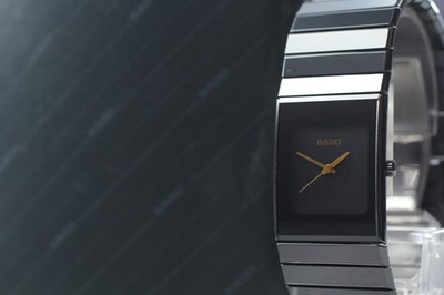 Vintage[N Batt,Box&Paper] RADO DiaStar 205.0295.3 Ceramics Black Qz Men's JAPAN