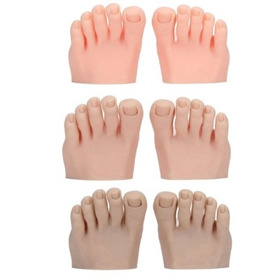 Manicure Tool Practice Fake Foot Model Soft Silicone Prosthetic Nail Training