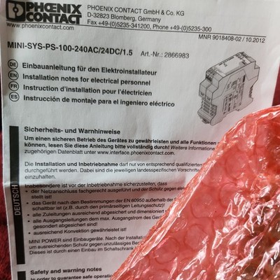 MINI-SYS-PS-100-240AC/24DC/1.5, PHOENIX CONTACT