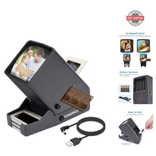 35Mm Slide and Film Viewer, Negative Scanner, Desk Top LED Lighted Illuminated V