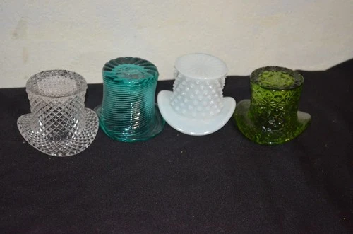 Fenton Vintage Antique Art Glass Top Hats LOt of 4 Small