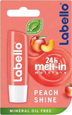 Labello Peach Shine Lip Balm 4.8g Free Shipping World Wide