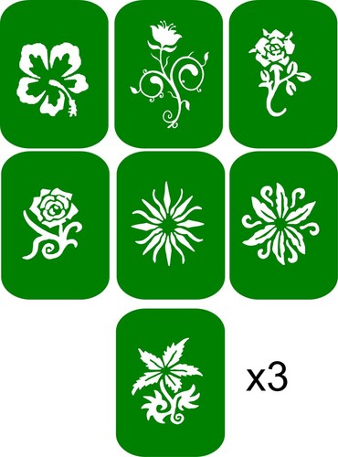 Glitter Tattoo 21 x Body art glitter tattoo Glass etching stencils - Picture 72 of 141
