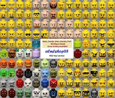 LEGO - Minifigure Heads Assorted - Faces Male Female Alien Yellow City Town Lot
