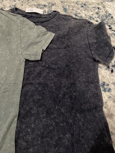 Gap Teen Lot Of 2 NWT Pocket Tees Medium Green And Charcoal Weathered Look - Picture 4 of 6
