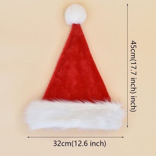 4pcs Plush Christmas Hat for Adults and Kids Unisex Thickness Santa Claus Cap - Picture 13 of 20