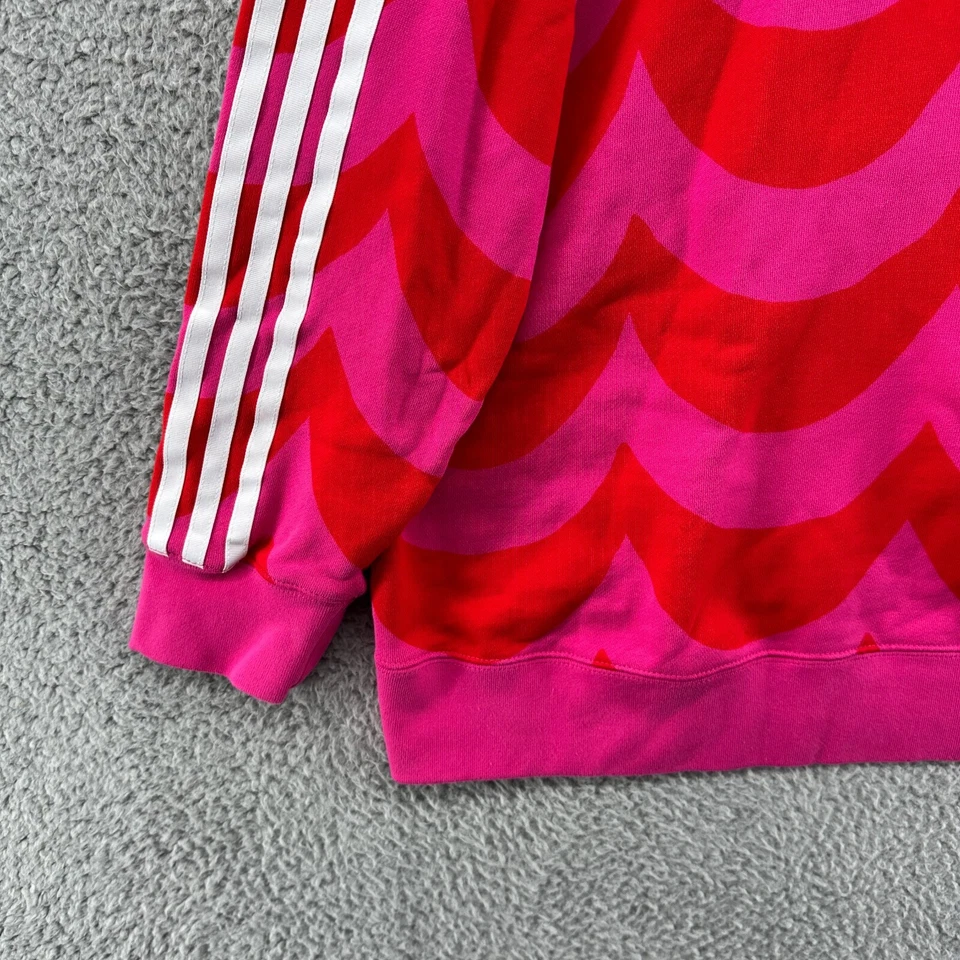 Moletom com capuz Adidas feminino plus size 4X rosa pulôver viagem academia Marimekko com capuz - Imagem 3 de 4